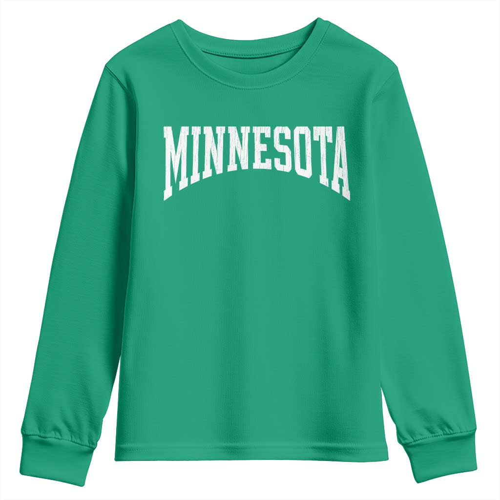Minnesota MN State Throwback Design Vintage Youth Sweatshirt