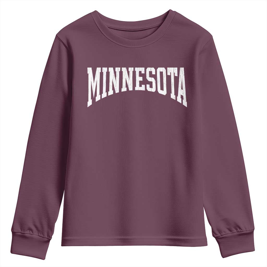 Minnesota MN State Throwback Design Vintage Youth Sweatshirt