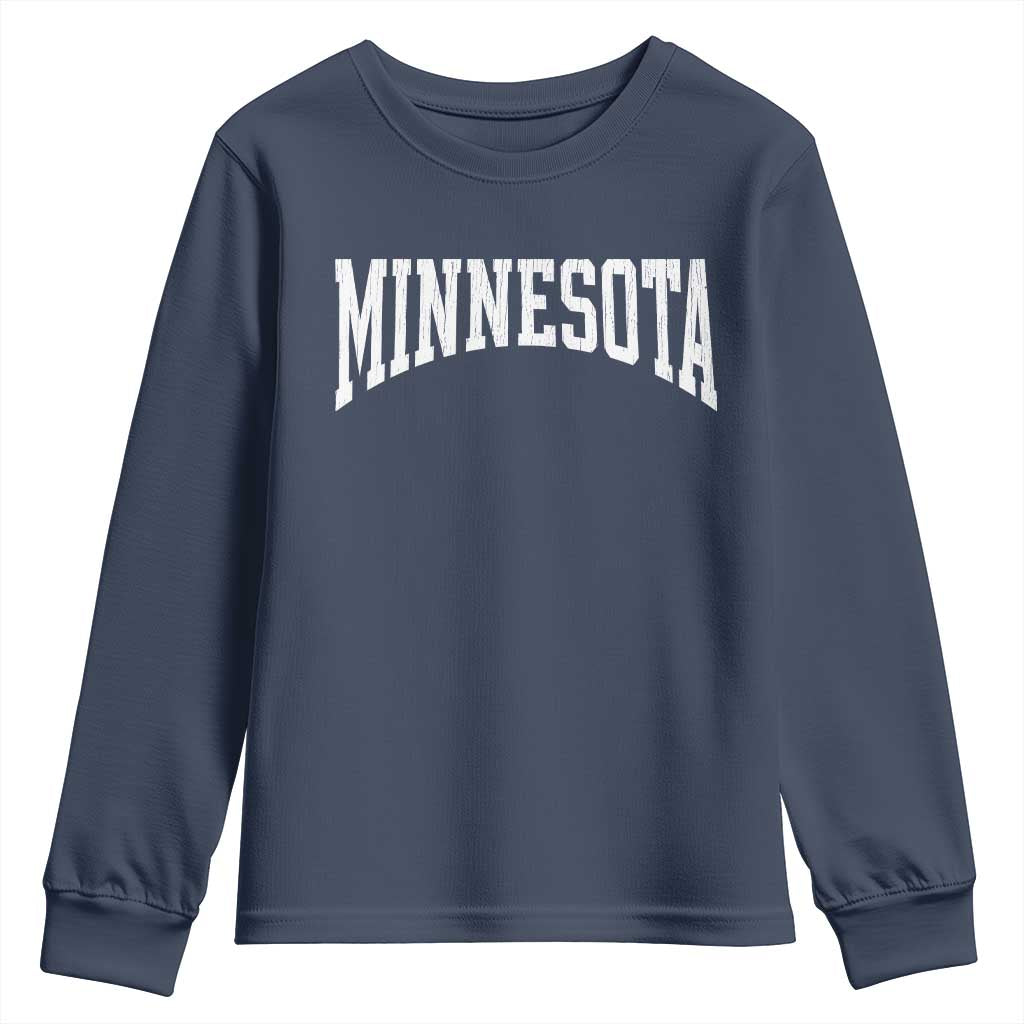 Minnesota MN State Throwback Design Vintage Youth Sweatshirt