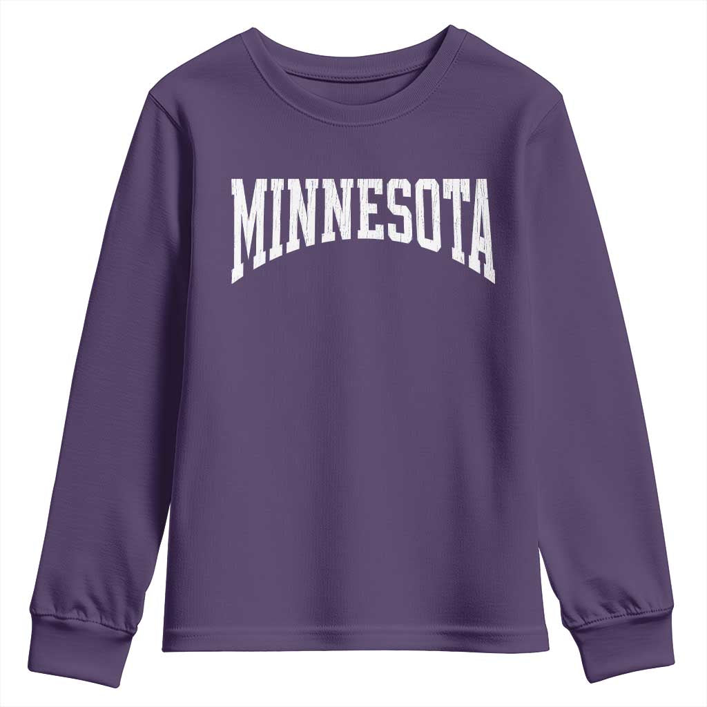 Minnesota MN State Throwback Design Vintage Youth Sweatshirt