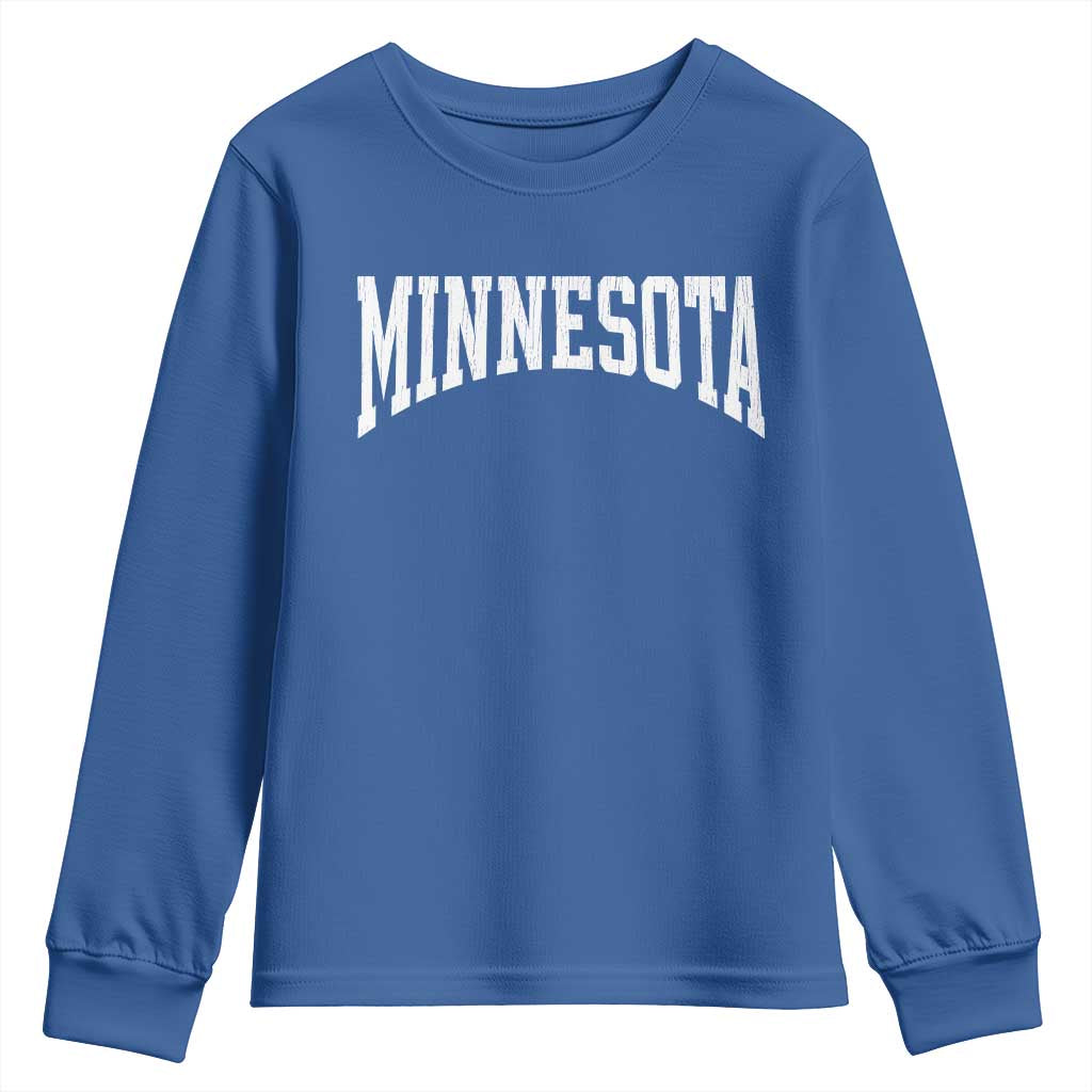 Minnesota MN State Throwback Design Vintage Youth Sweatshirt