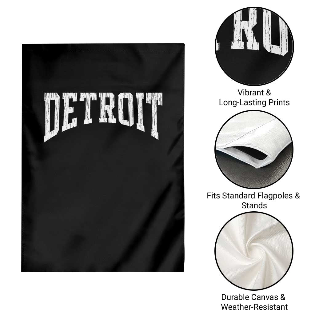 Detroit Michigan City Throwback Design Vintage Garden Flag