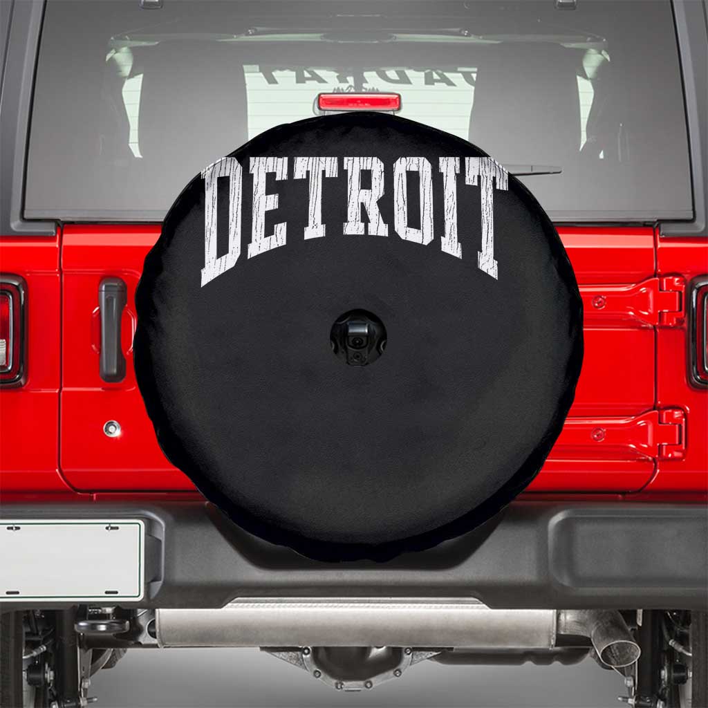 Detroit Michigan City Throwback Design Vintage Spare Tire Cover