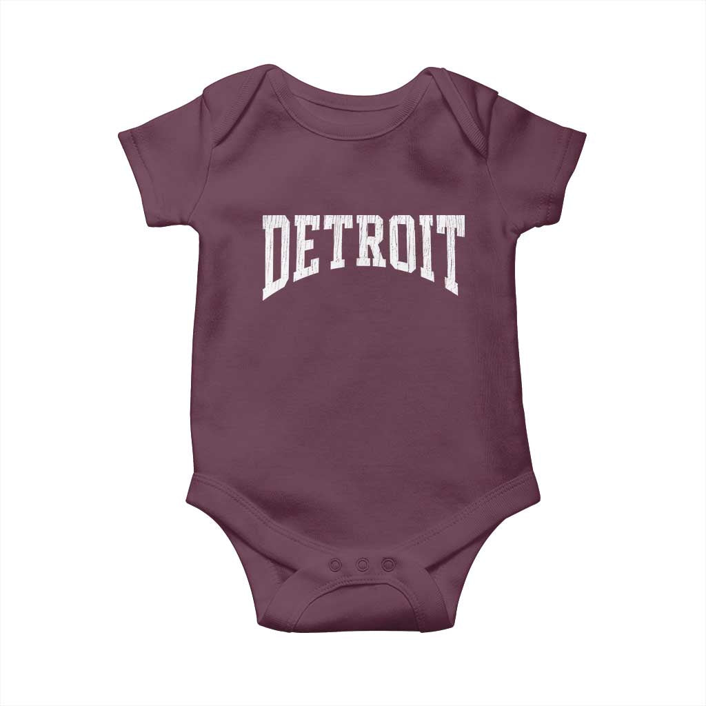 Detroit Michigan City Throwback Design Vintage Baby Onesie