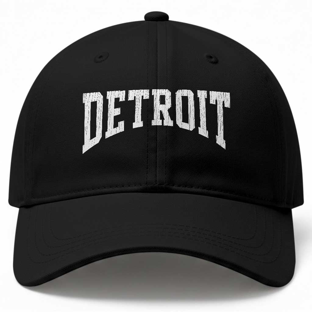 Detroit Michigan City Throwback Design Vintage Baseball Cap
