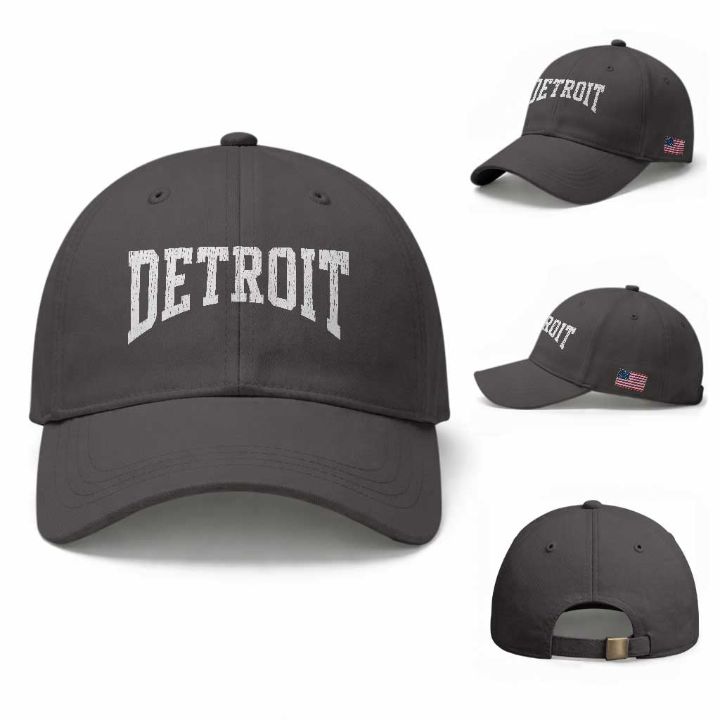 Detroit Michigan City Throwback Design Vintage Baseball Cap