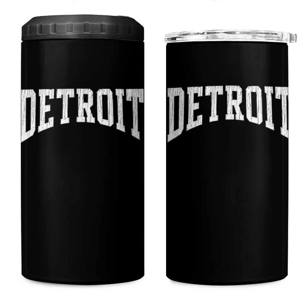 Detroit Michigan City Throwback Design Vintage 4 in 1 Can Cooler Tumbler