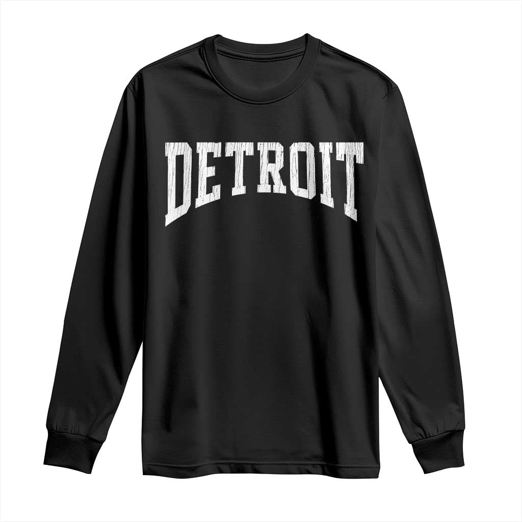 Detroit Michigan City Throwback Design Vintage Long Sleeve Shirt