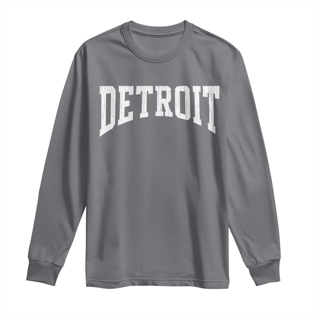 Detroit Michigan City Throwback Design Vintage Long Sleeve Shirt