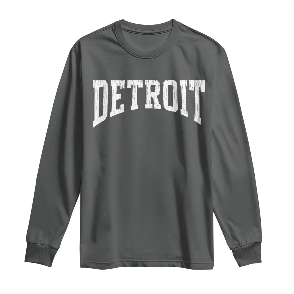 Detroit Michigan City Throwback Design Vintage Long Sleeve Shirt