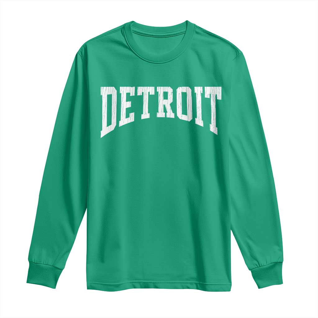 Detroit Michigan City Throwback Design Vintage Long Sleeve Shirt