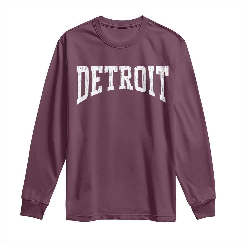 Detroit Michigan City Throwback Design Vintage Long Sleeve Shirt