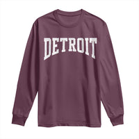 Detroit Michigan City Throwback Design Vintage Long Sleeve Shirt