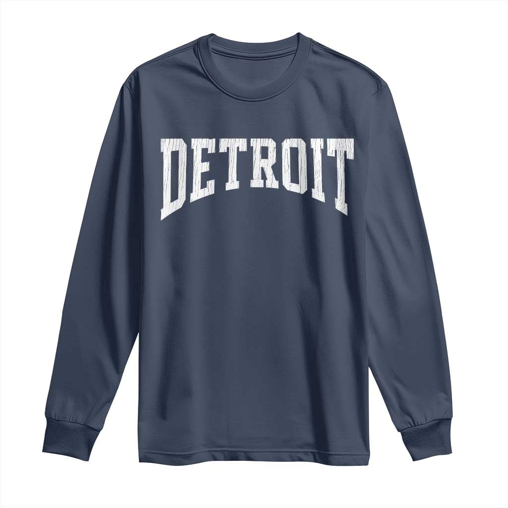 Detroit Michigan City Throwback Design Vintage Long Sleeve Shirt