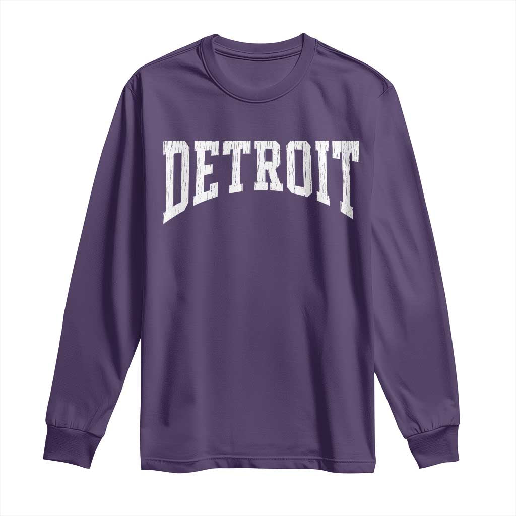 Detroit Michigan City Throwback Design Vintage Long Sleeve Shirt