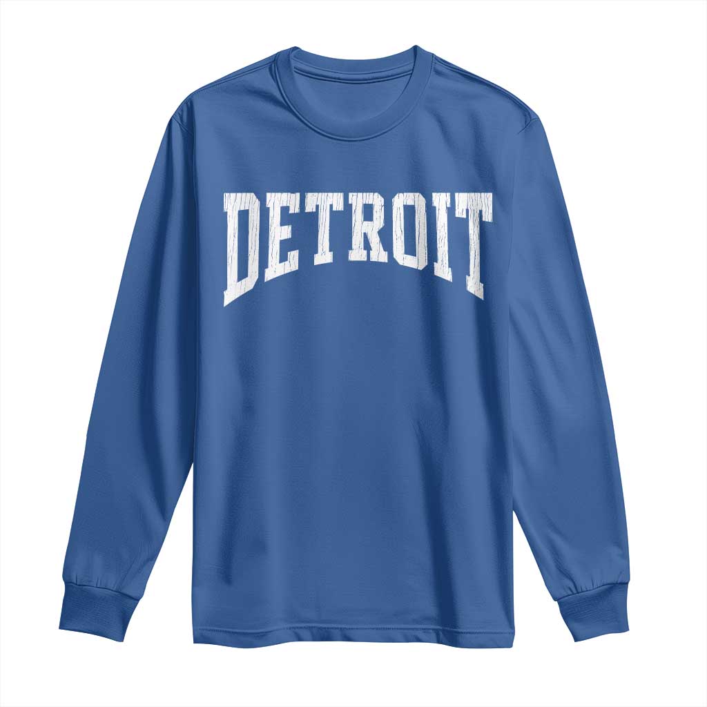 Detroit Michigan City Throwback Design Vintage Long Sleeve Shirt