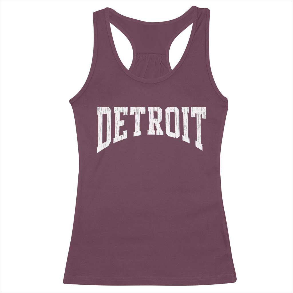 Detroit Michigan City Throwback Design Vintage Racerback Tank Top