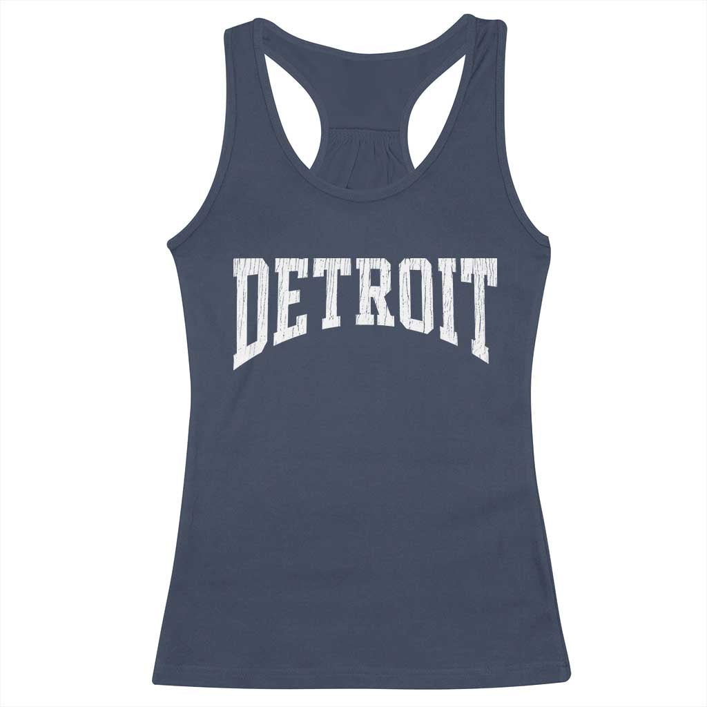 Detroit Michigan City Throwback Design Vintage Racerback Tank Top