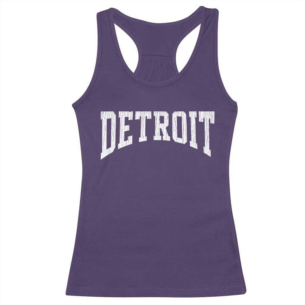 Detroit Michigan City Throwback Design Vintage Racerback Tank Top