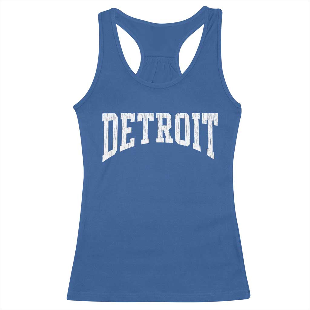 Detroit Michigan City Throwback Design Vintage Racerback Tank Top