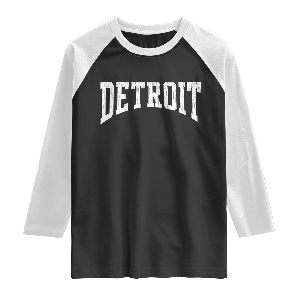 Detroit Michigan City Throwback Design Vintage Raglan Shirt