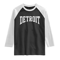 Detroit Michigan City Throwback Design Vintage Raglan Shirt