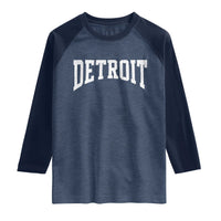 Detroit Michigan City Throwback Design Vintage Raglan Shirt