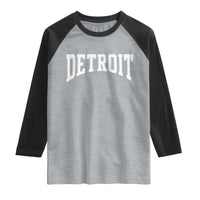 Detroit Michigan City Throwback Design Vintage Raglan Shirt