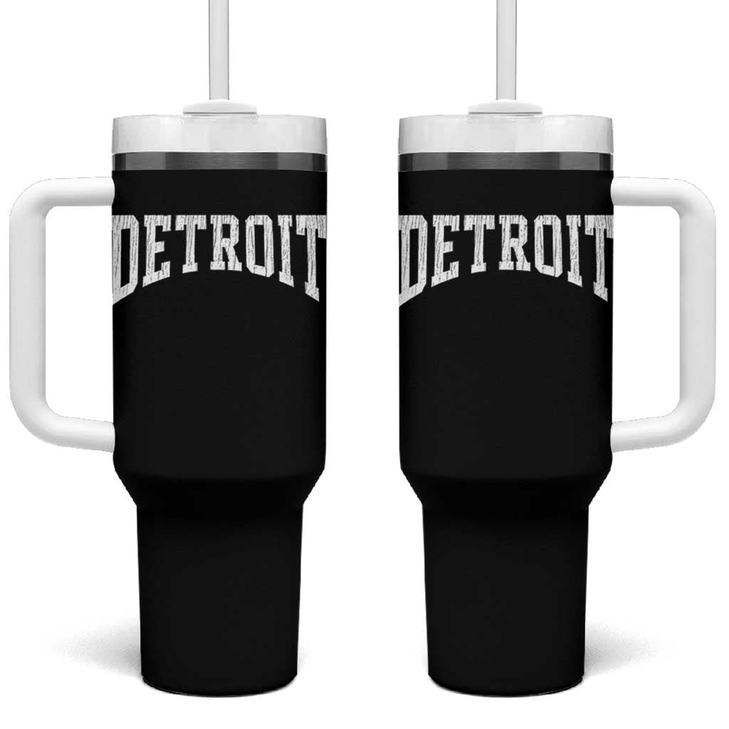 Detroit Michigan City Throwback Design Vintage Tumbler With Handle