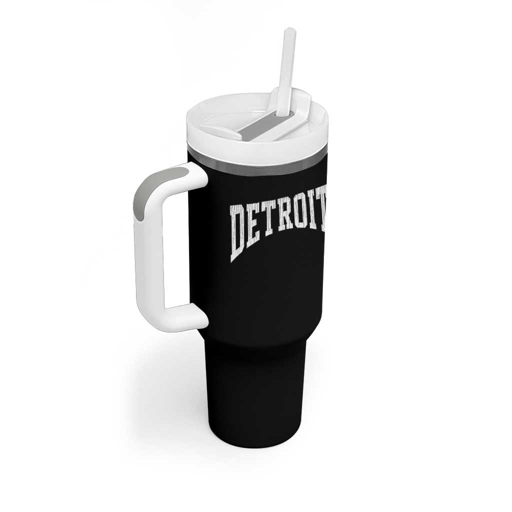 Detroit Michigan City Throwback Design Vintage Tumbler With Handle
