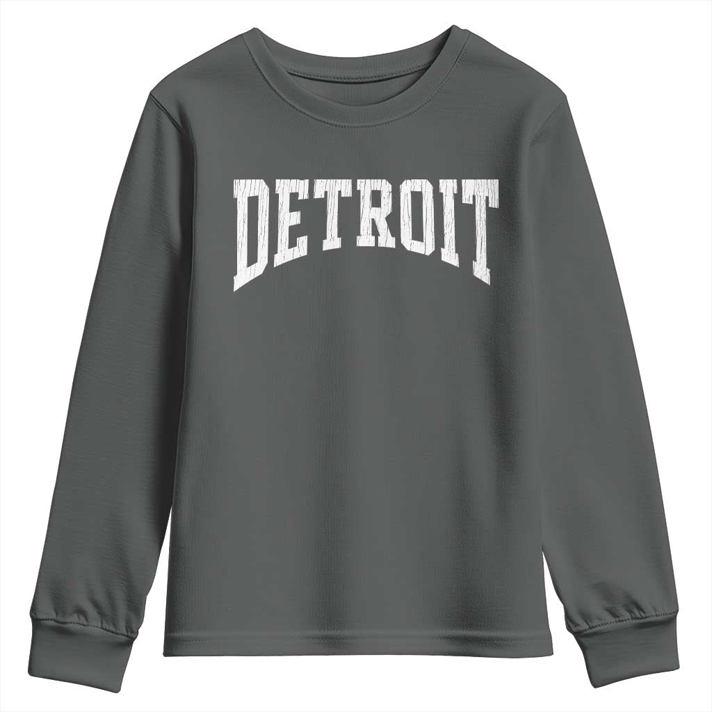 Detroit Michigan City Throwback Design Vintage Youth Sweatshirt