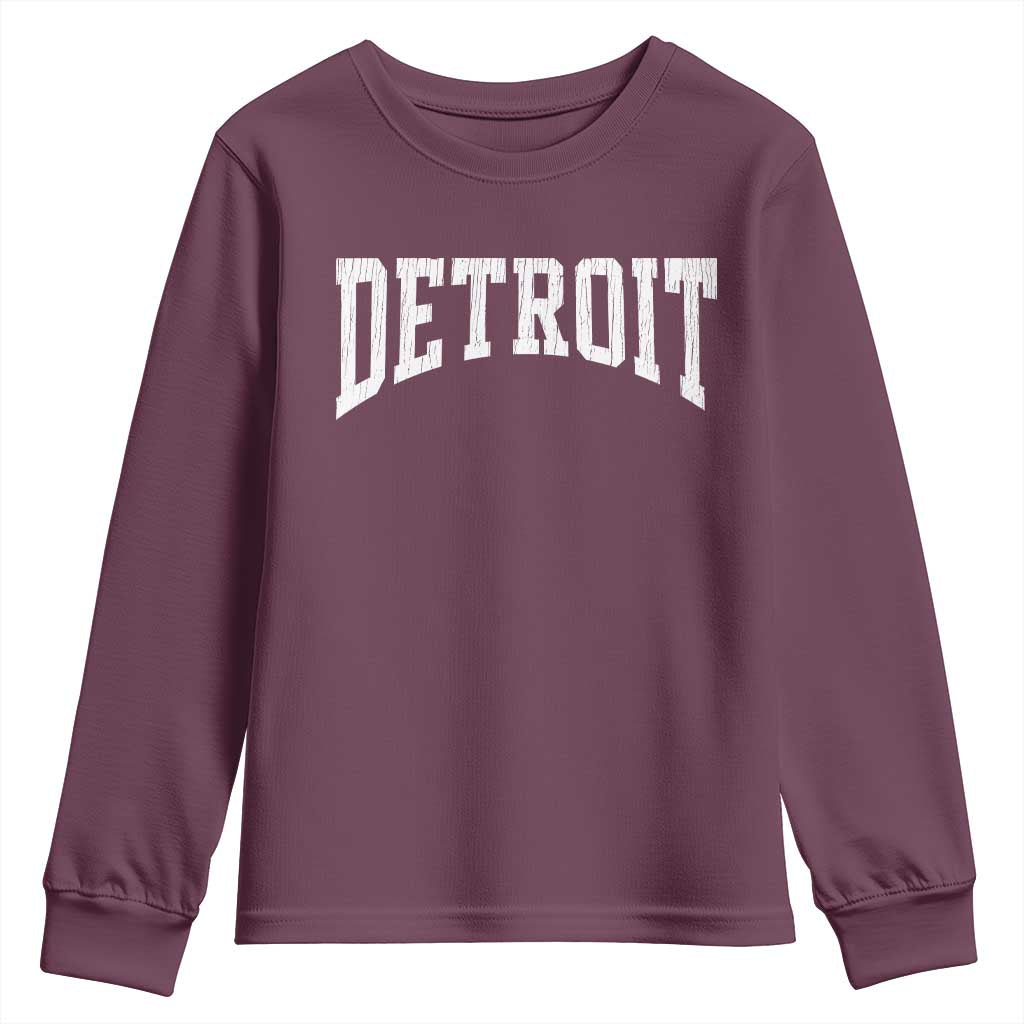 Detroit Michigan City Throwback Design Vintage Youth Sweatshirt