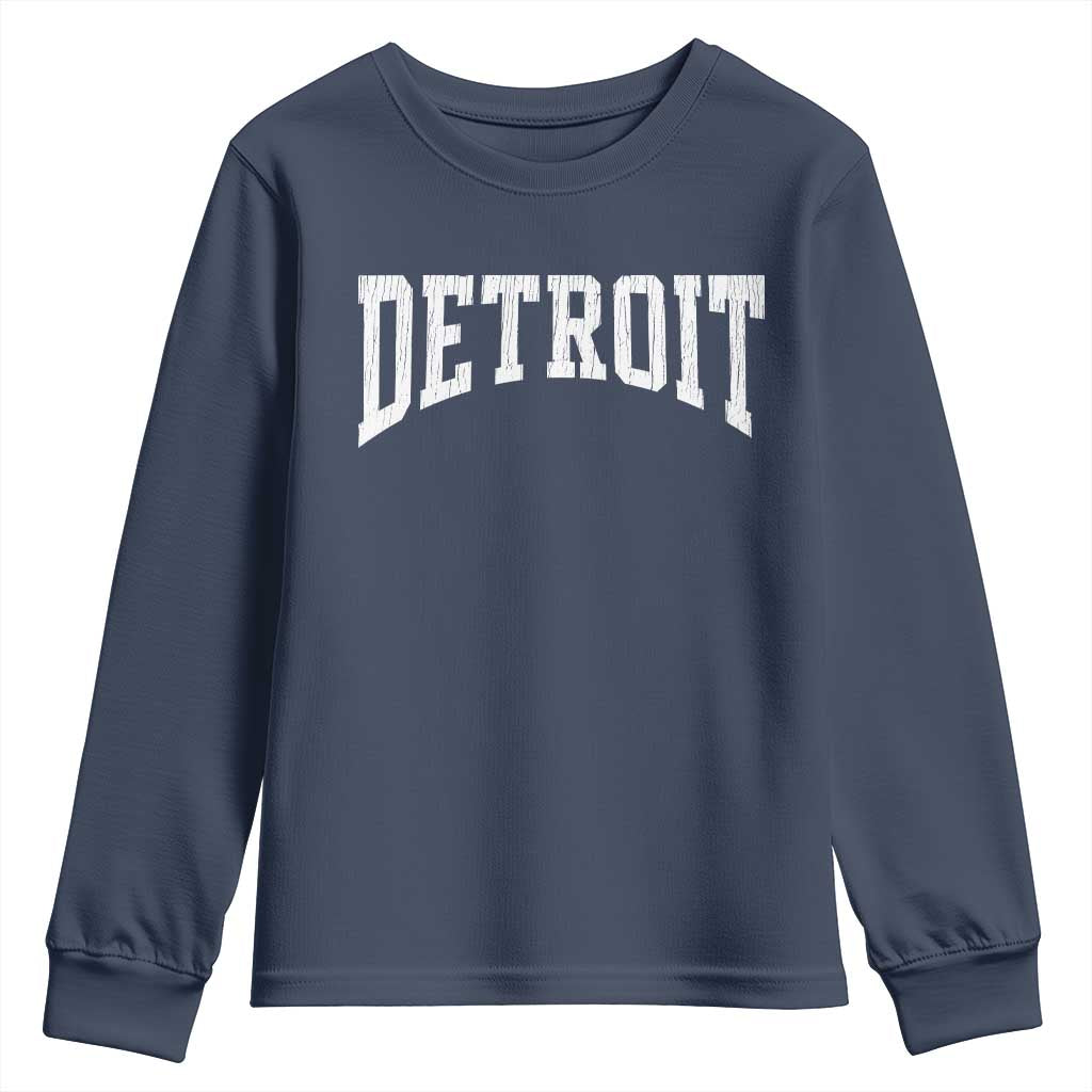 Detroit Michigan City Throwback Design Vintage Youth Sweatshirt
