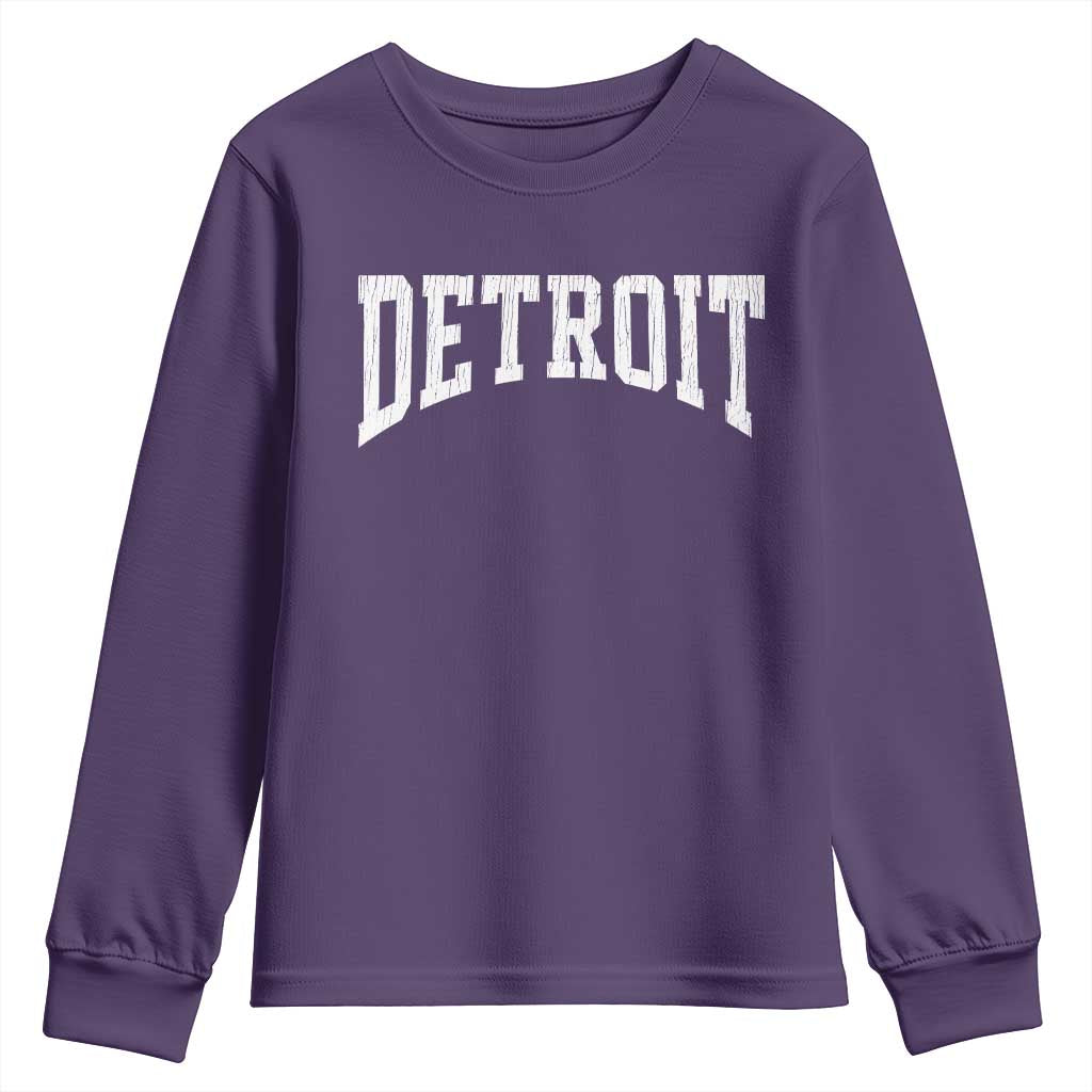 Detroit Michigan City Throwback Design Vintage Youth Sweatshirt