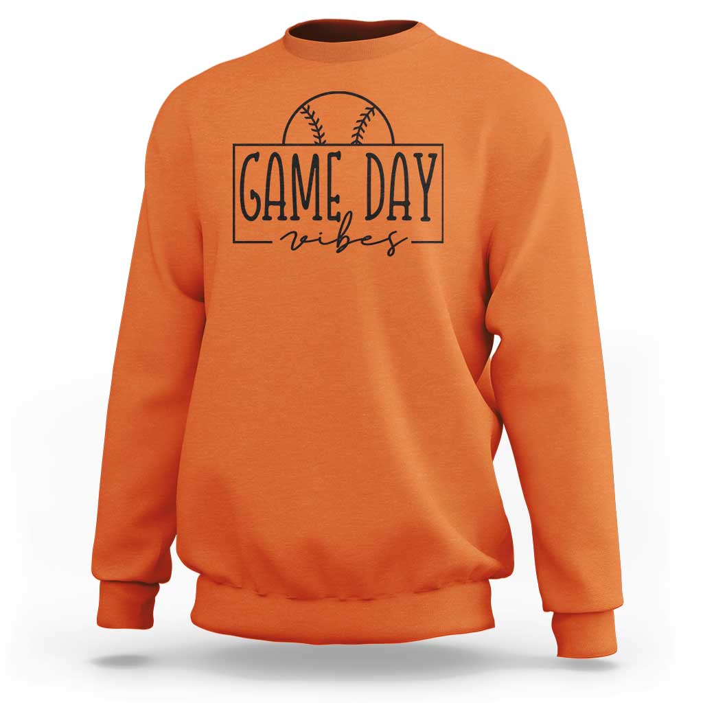 Funny Baseball Sweatshirt Game Day Vibes Ball Softball Player - Wonder Print Shop