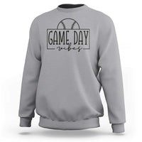 Funny Baseball Sweatshirt Game Day Vibes Ball Softball Player - Wonder Print Shop