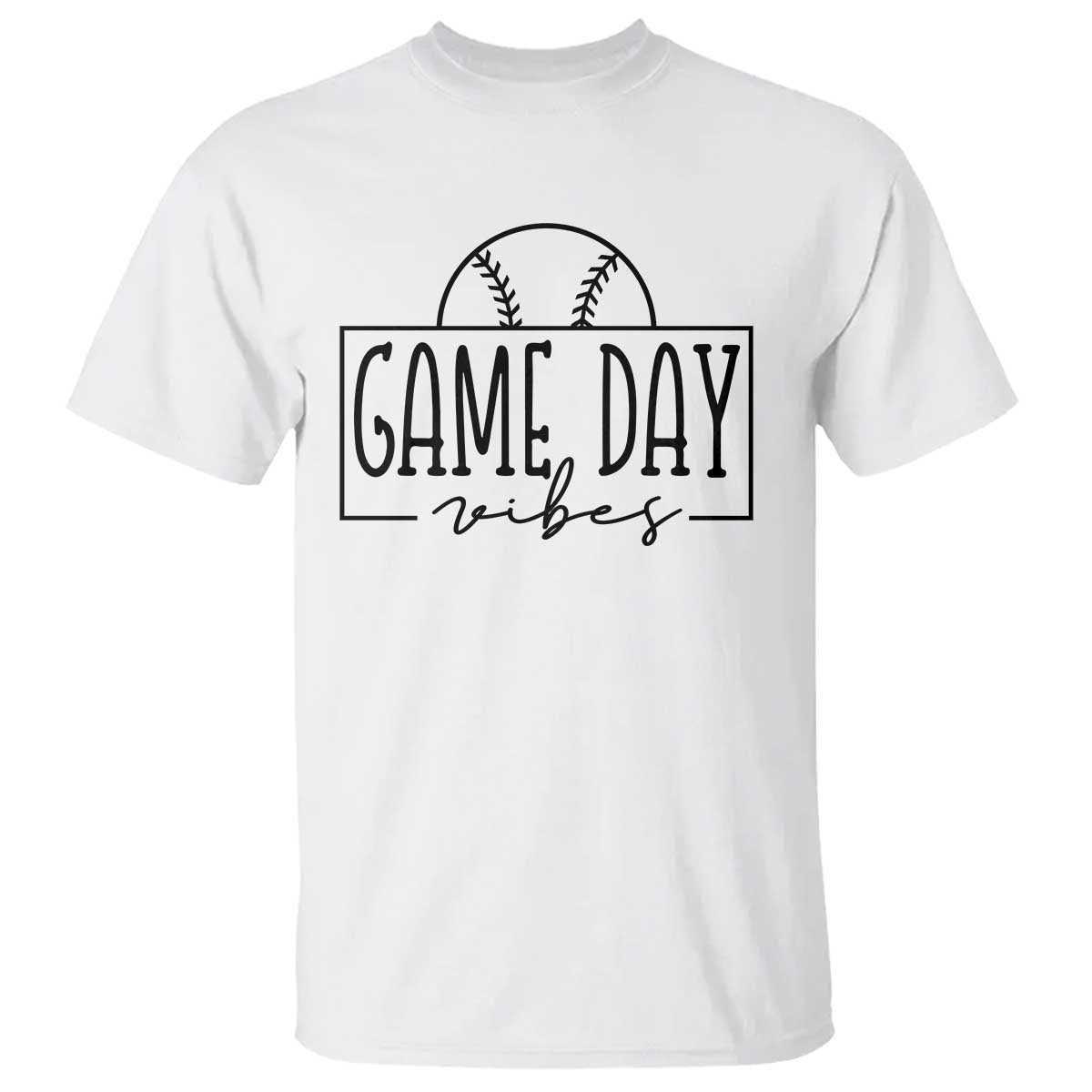 Funny Baseball T Shirt Game Day Vibes Ball Softball Player - Wonder Print Shop