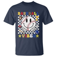 Funny Baseball Vibes T Shirt Retro Groove Green Ball Smiley Face - Wonder Print Shop