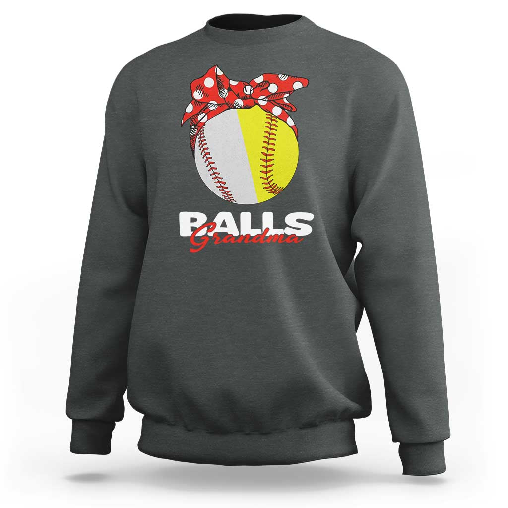 Balls Grandma Sweatshirt Baseball Softball Grandmother Sport - Wonder Print Shop