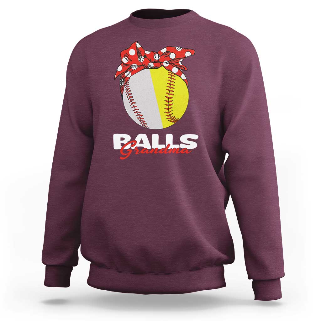 Balls Grandma Sweatshirt Baseball Softball Grandmother Sport - Wonder Print Shop