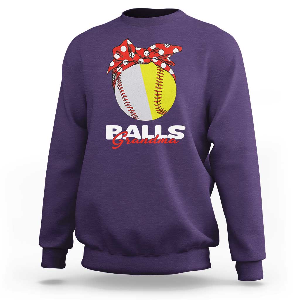 Balls Grandma Sweatshirt Baseball Softball Grandmother Sport - Wonder Print Shop