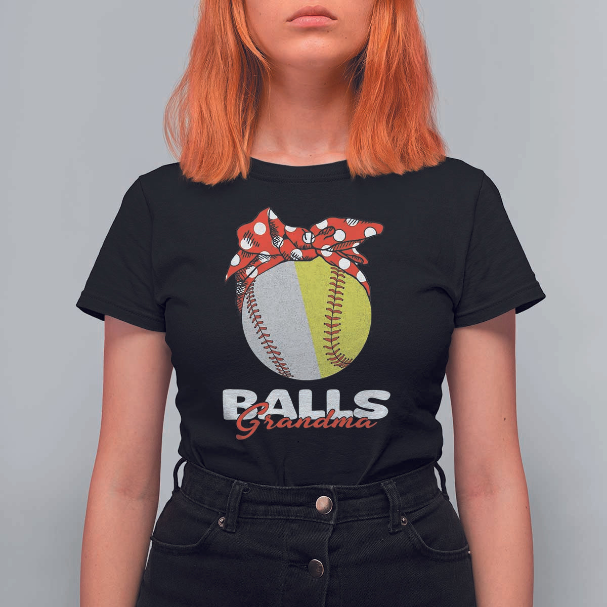Balls Grandma T Shirt For Women Baseball Softball Grandmother Sport - Wonder Print Shop