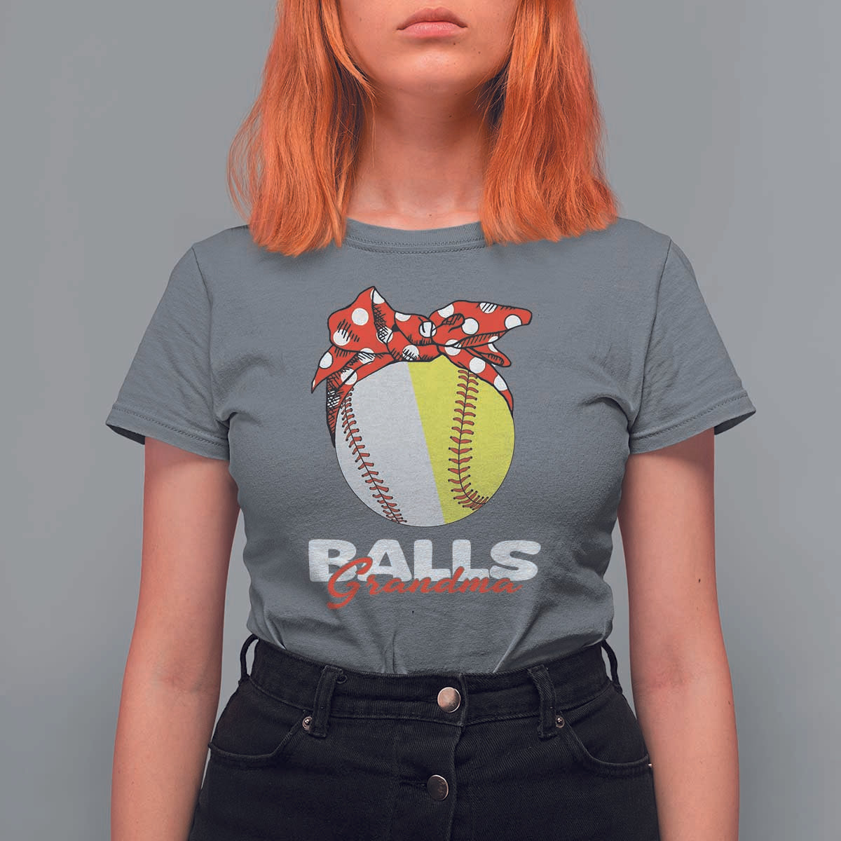 Balls Grandma T Shirt For Women Baseball Softball Grandmother Sport - Wonder Print Shop