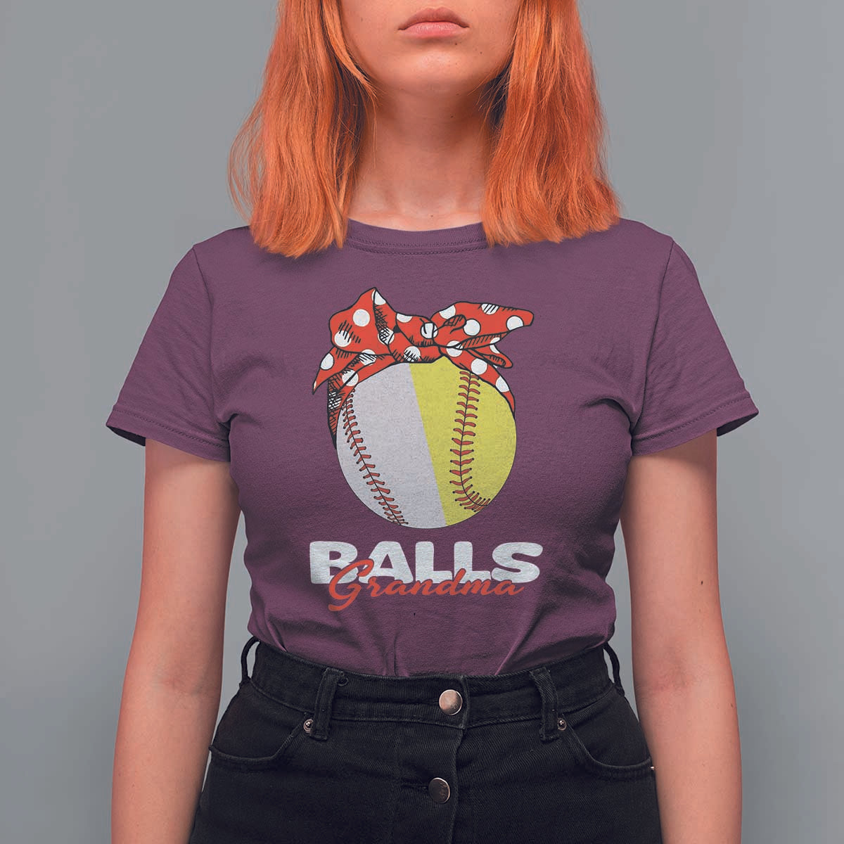 Balls Grandma T Shirt For Women Baseball Softball Grandmother Sport - Wonder Print Shop