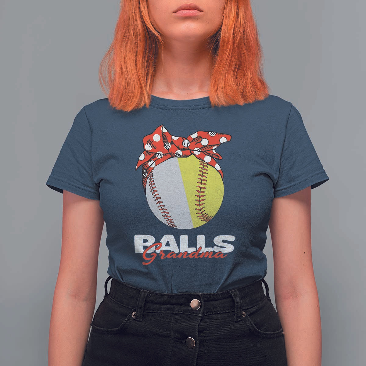 Balls Grandma T Shirt For Women Baseball Softball Grandmother Sport - Wonder Print Shop