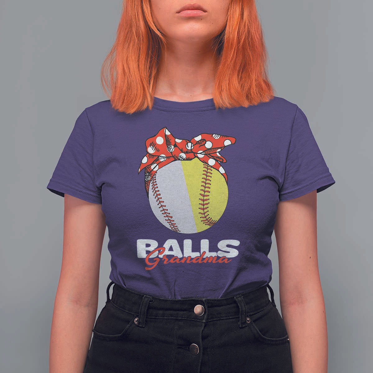 Balls Grandma T Shirt For Women Baseball Softball Grandmother Sport - Wonder Print Shop