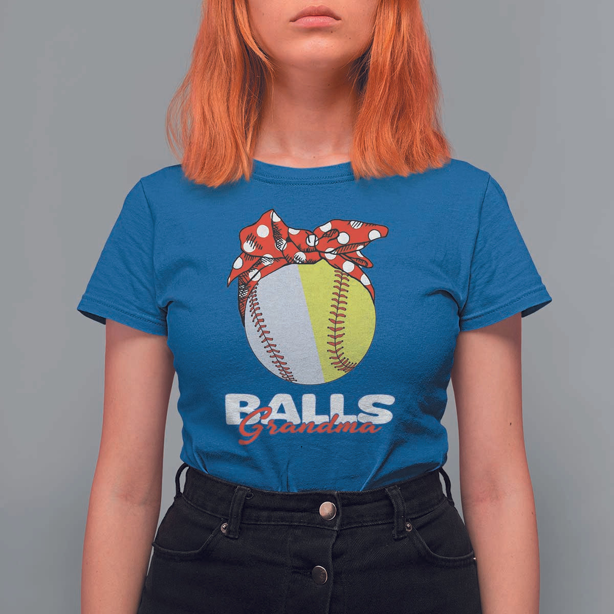Balls Grandma T Shirt For Women Baseball Softball Grandmother Sport - Wonder Print Shop