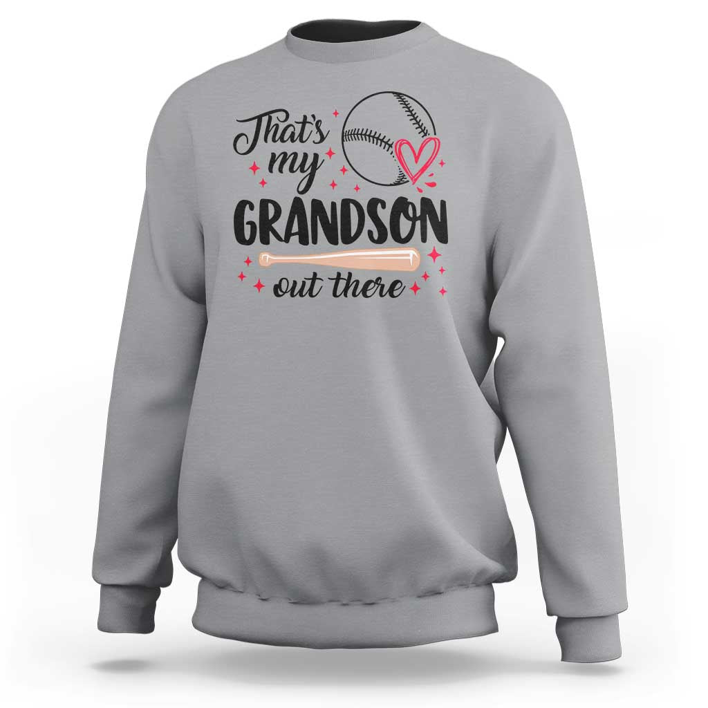 Funny Baseball Grandma Sweatshirt That's My Grandson Out There Grandfather - Wonder Print Shop