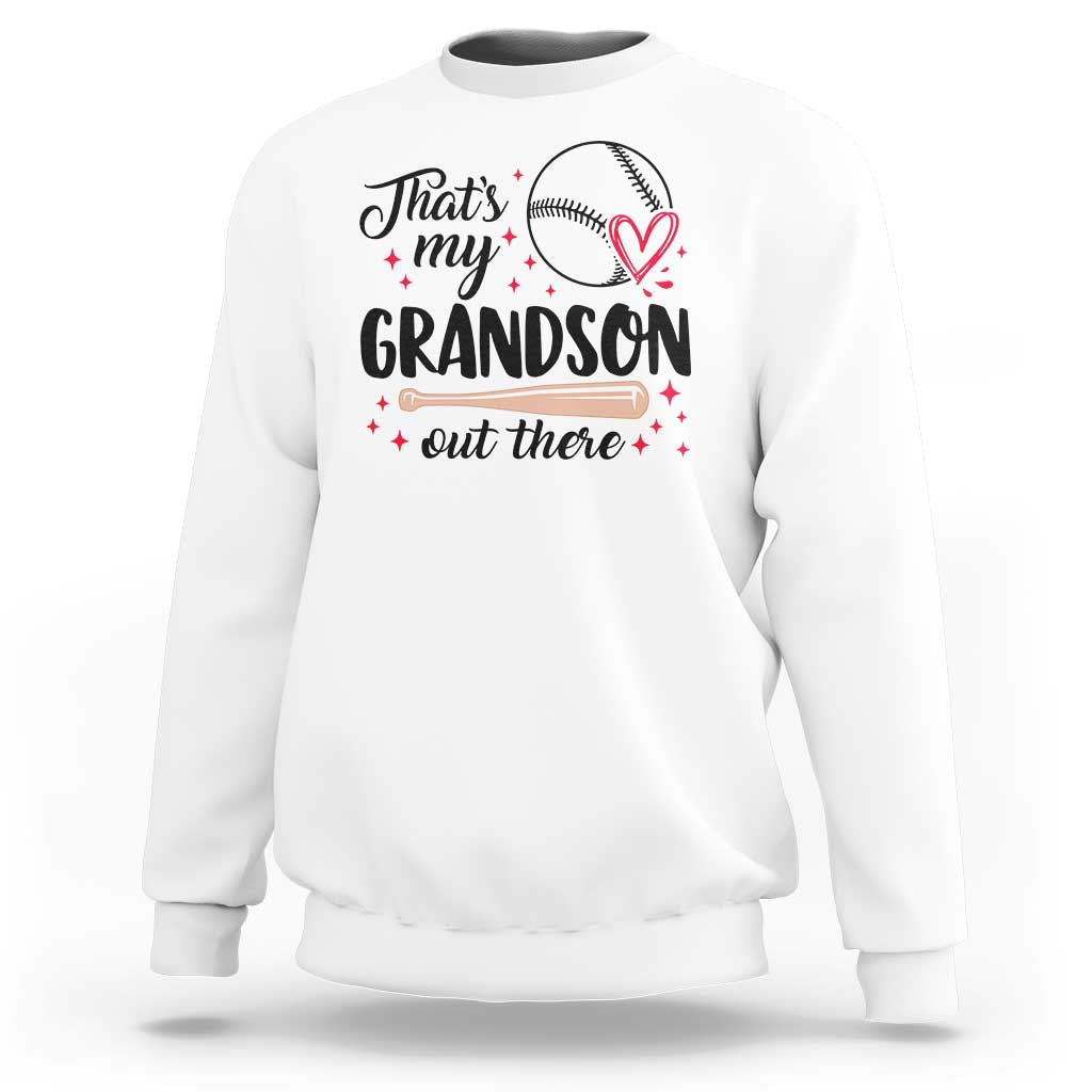 Funny Baseball Grandma Sweatshirt That's My Grandson Out There Grandfather - Wonder Print Shop