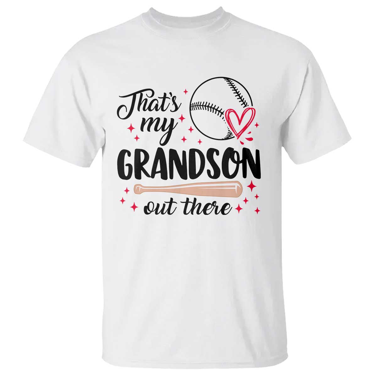 Funny Baseball Grandma T Shirt That's My Grandson Out There Grandfather - Wonder Print Shop